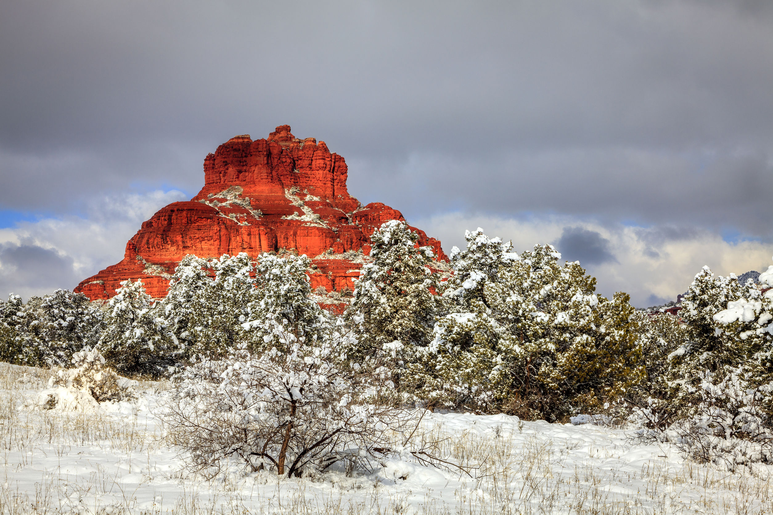 Bell-Rock-Sedona-Snow